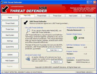 Phát hiện và ngăn chặn virus USB Threat Defender