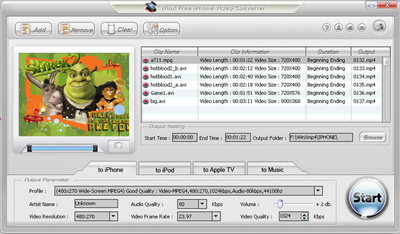 WinX Free iPhone Video Converter