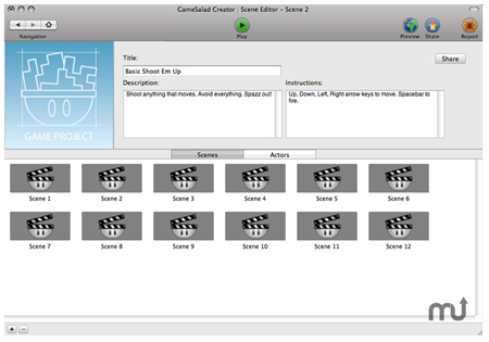 Ứng dụng lập trình game GameSalad Creator