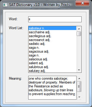 SAT Dictionary