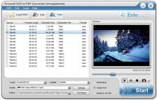 Eviosoft DVD to PSP Converter