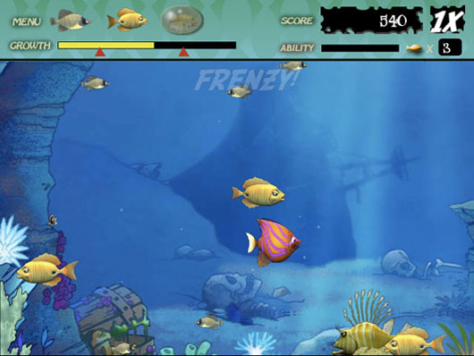 Feeding Frenzy có đồ họa giống như phim hoạt hình mà trẻ em sẽ thích