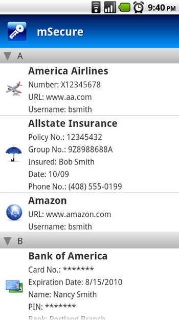 mSecure for Android