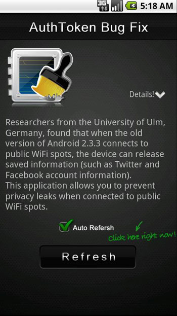 Bug Fix - AuthoToken for Android