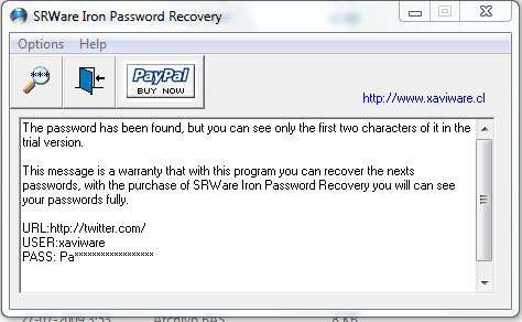 SRWare Iron Password Recovery