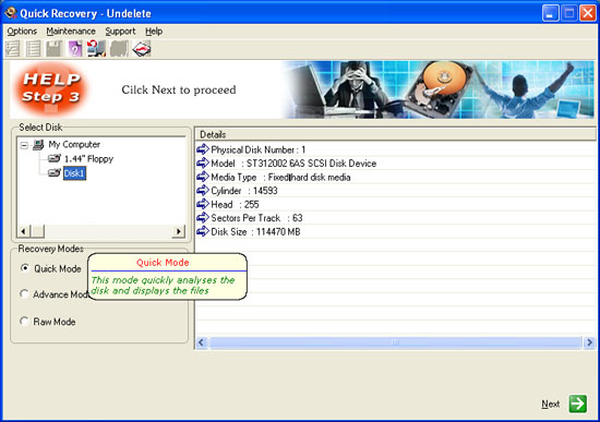 Quick Recovery for Undelete
