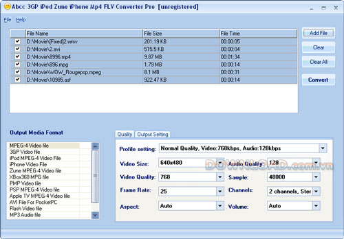 Abcc 3GP iPod Zune iPhone MP4 FLV Converter Pro