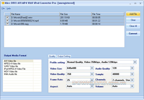 Abcc DIVX AVI WMV MP4 iPod Converter Pro