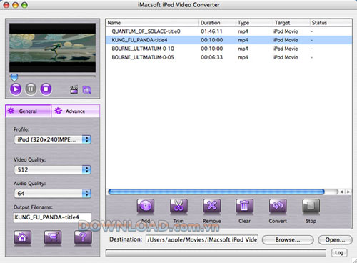 iMacsoft iPod Video Converter for Mac