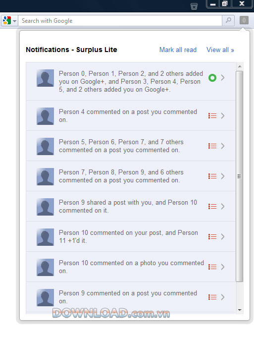 Surplus Lite extension