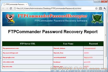 FTPCommanderPasswordDecryptor
