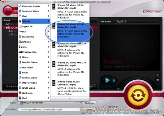 Doremisoft Mac Video Converter for Kodak