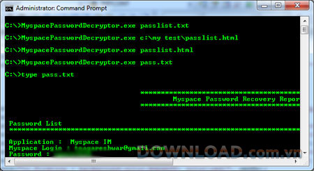 MyspacePasswordDecryptor