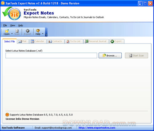SysTools Export Notes