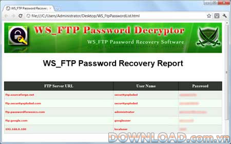 WS_FTP Password Decryptor