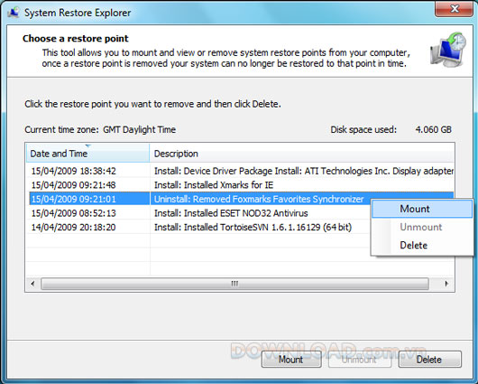 System Restore Explorer