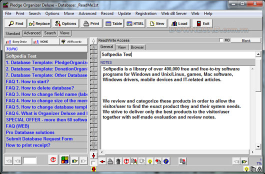 Pledge Organizer Deluxe 