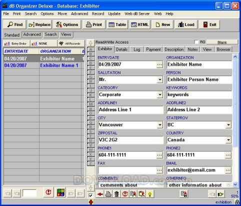 Exhibition Organizer Deluxe