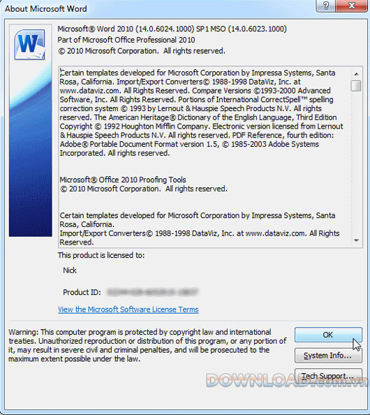 Microsoft Office 2010 Service Pack 1 (32 bit)