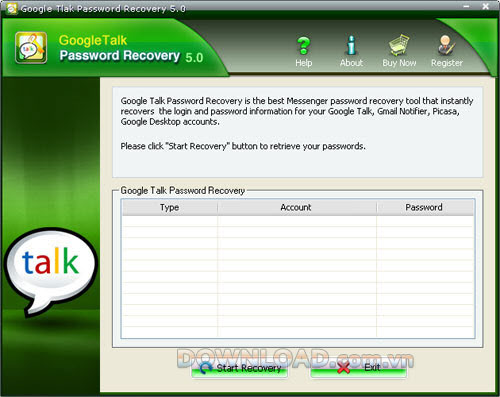 Google Talk Password Recovery 