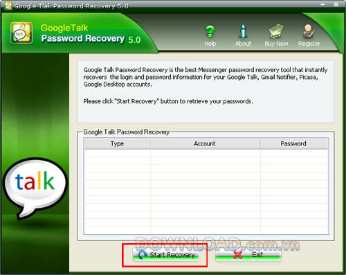 Google Talk Password Recovery 