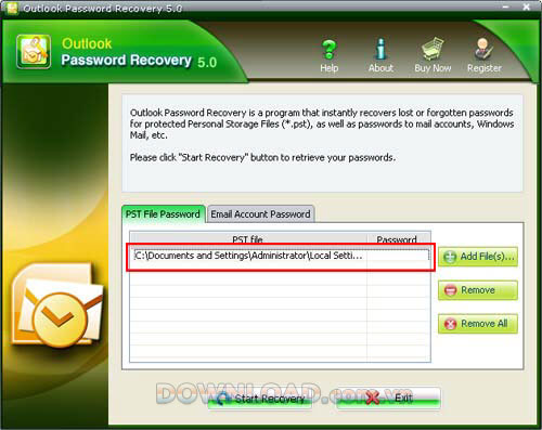 Outlook Password Recovery 