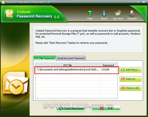Outlook Password Recovery 