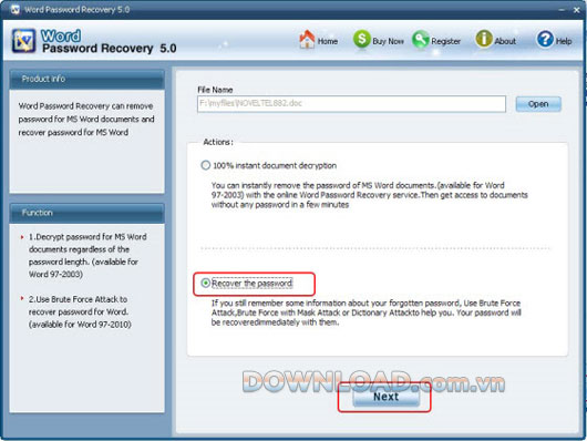 Word Password Recovery 