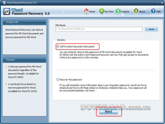Word Password Recovery 