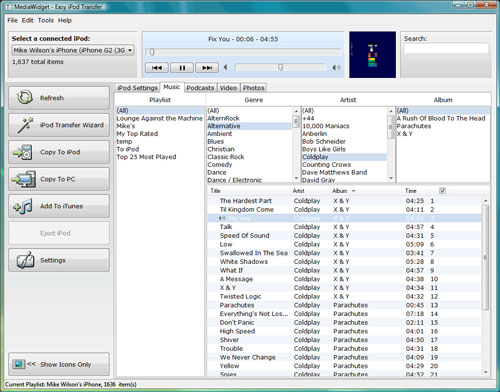 MediaWidget Easy iPod Transfer