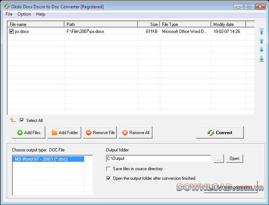 Okdo Docx Docm to Doc Converter