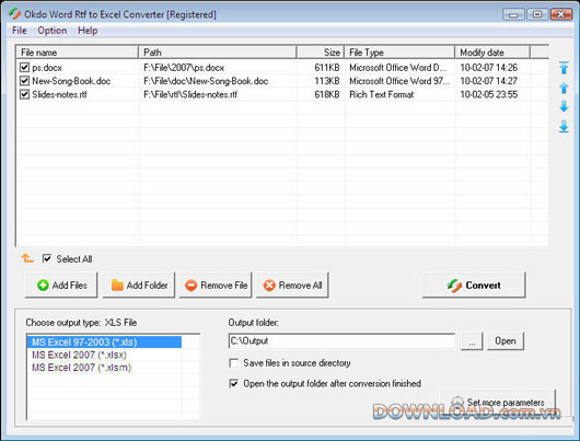 Okdo Word Rtf to Excel Converter