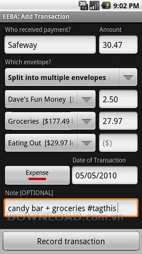 Easy Envelope Budget Aid for Android