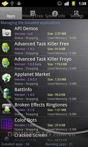 Android App Manager for Android