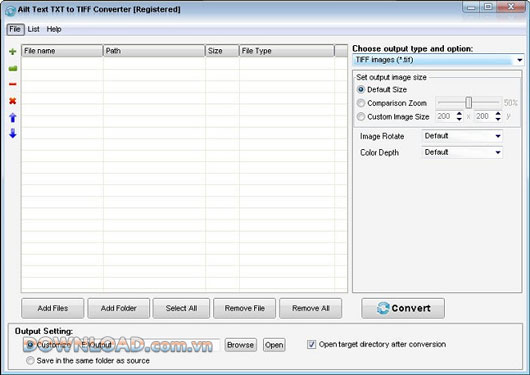Ailt Text TXT to TIFF Converter