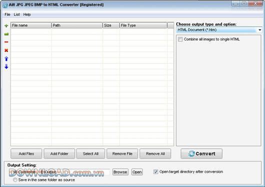 Ailt JPG JPEG BMP to HTML Converter