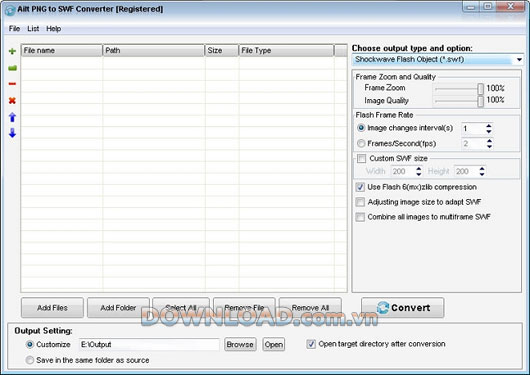Ailt PNG to SWF Converter