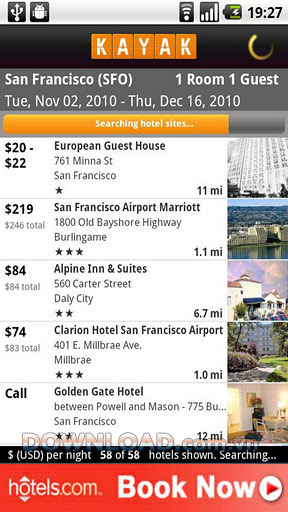 KAYAK Flight Hotel Car Search for Android