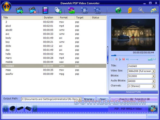 DawnArk PSP Video Converter