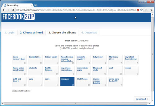 Facebook2Zip