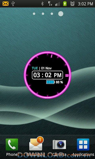 Glowing Neon Clock Widget For Android
