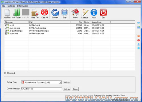 Jpg Bmp Tif Wmf Png to Pdf Converter 3000