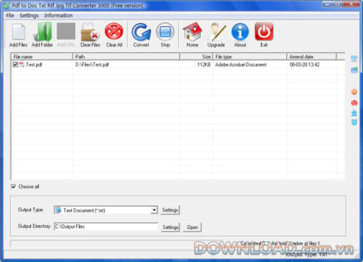 Pdf to Doc Txt Rtf Jpg Tif Converter 3000