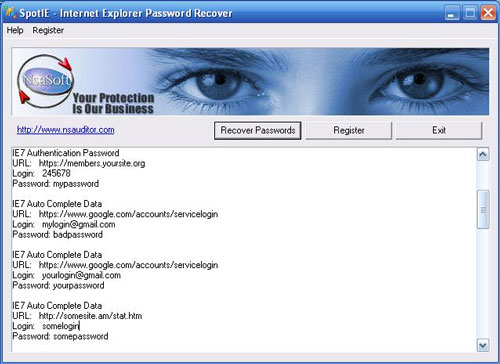 SpotIE Password Recovery