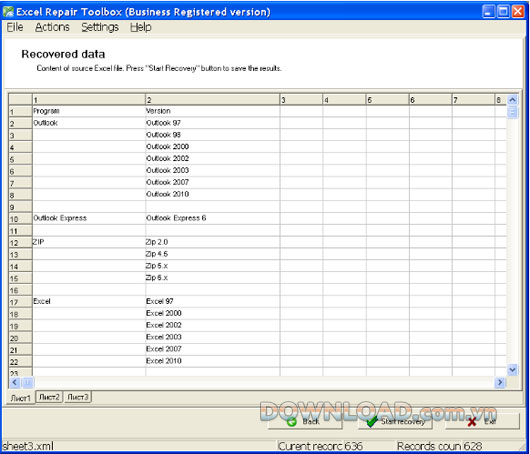 Excel Repair Toolbox
