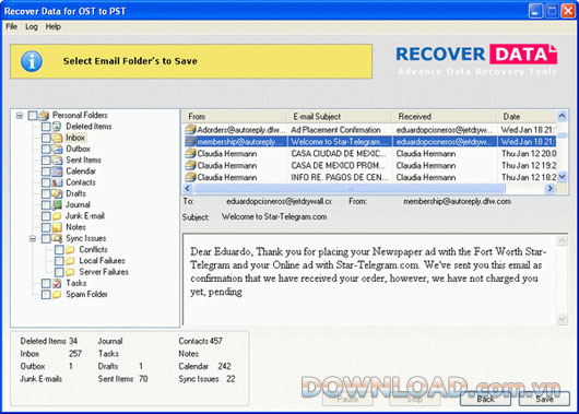 Recover Data for OST to PST