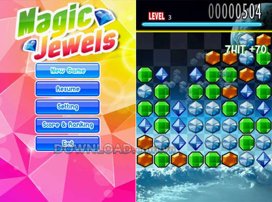 Game xếp kim cương 1 Magic Jewels for Android