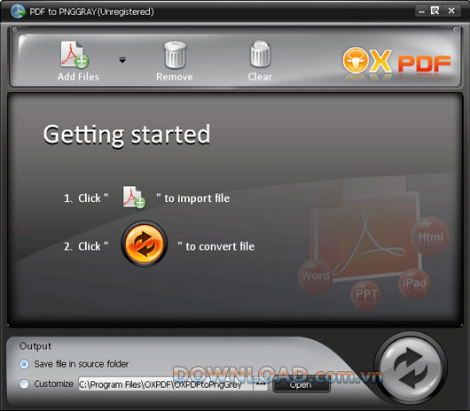 OX PDF to PNG Gray Converter