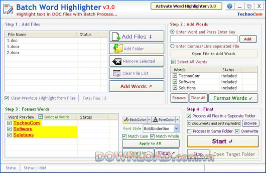 Batch Word Highlighter