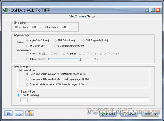 OakDoc PCL to TIFF Converter 